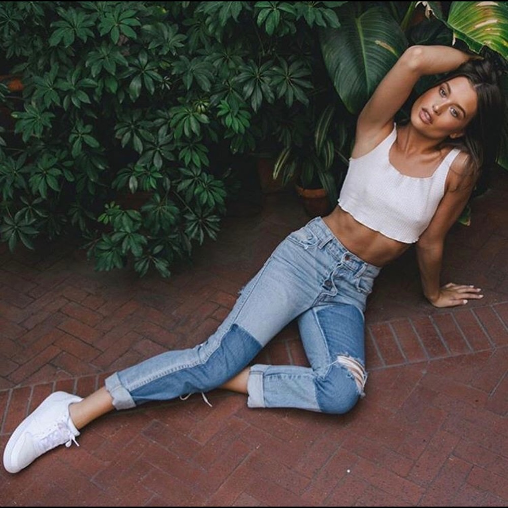 revice high waisted two tone jeans!